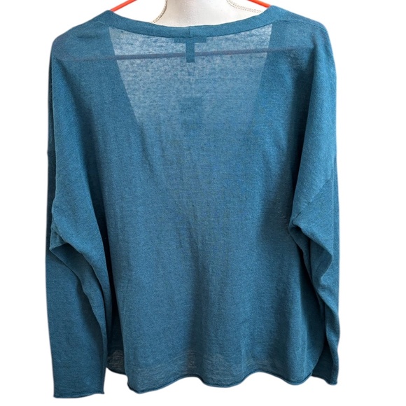 Eileen Fisher Linen Cotton Cropped Cardigan in Cascade size 1X. NWT - Picture 7 of 11